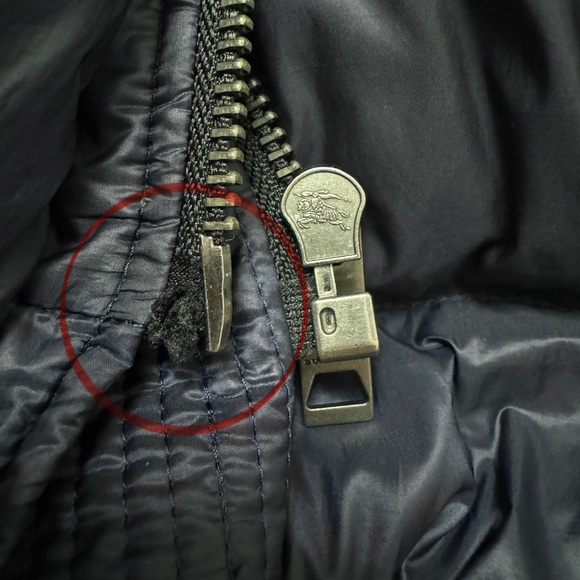 Burberry Sz S Puffer Goose Down Coat Jacket Hood ( Flaw ! ) - Picture 8 of 15